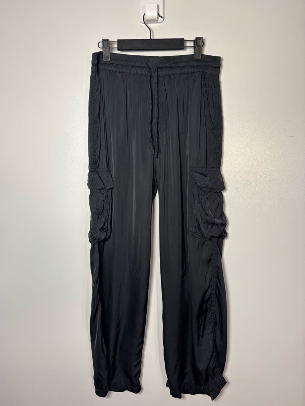 aerie Black Wide-Leg Cargo Jumpsuit Pants